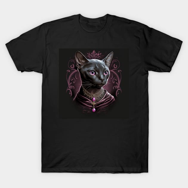 Elegant Burmese Cat T-Shirt by Enchanted Reverie